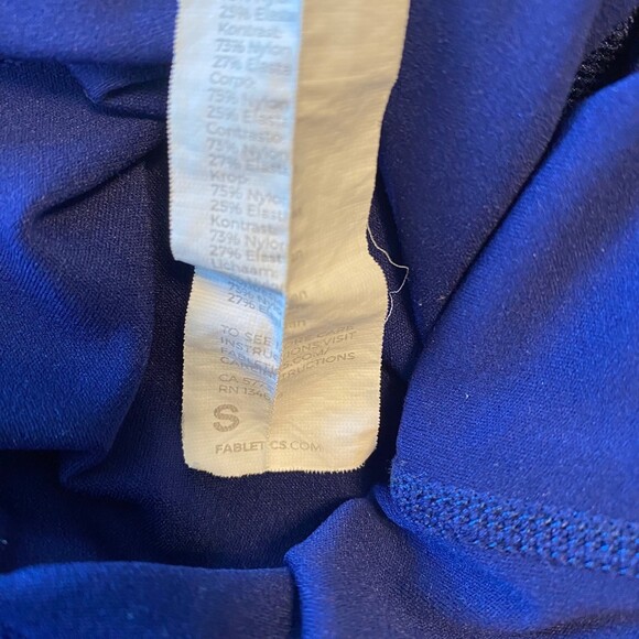Fabletics Navy Blue Side Pockets High Waist Full Length Leggings. Size Small - Picture 4 of 6